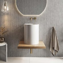 Scudo Shelph Davos Oak 600 x 500mm Basin Vanity Shelf