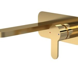 Nuie Arvan Brushed Brass Wall Mounted Basin Mixer Tap
