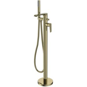 Scudo Montana Brushed Brass Freestanding Bath Shower Mixer