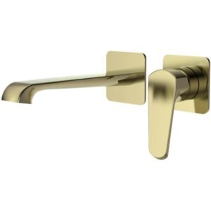 Scudo Montana Brushed Brass Wall Mounted Basin Tap