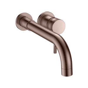 Scudo Core Brushed Bronze Wall Mounted Basin & Bath Mixer Tap