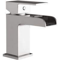Scudo Victoria Chrome Waterfall Basin Mixer Tap with Push Waste
