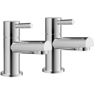 Scudo Premier Chrome Basin Pillar Taps
