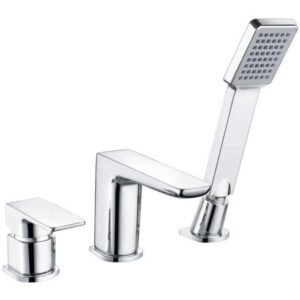 Scudo Muro Chrome 3 Hole Bath Mixer Tap