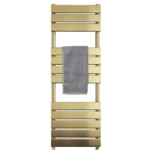 Tailored Bathrooms Queenstown Brushed Brass Radiator 1200 x 450mm - Tailored