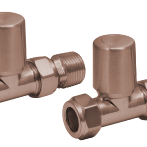 Scudo Brushed Bronze Straight Towel Rail Valves