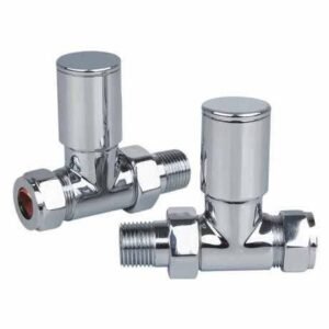 Scudo Chrome Straight Towel Radiator Valves
