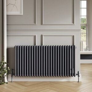 Scudo 3 Column 600 x 1010mm Anthracite Horizontal Designer Radiator