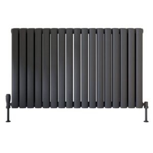Scudo Apex 600 x 767mm Anthracite Horizontal Double Designer Radiator