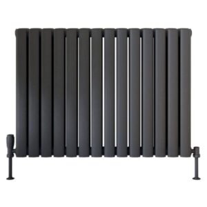 Scudo Apex 600 x 826mm Anthracite Horizontal Double Designer Radiator