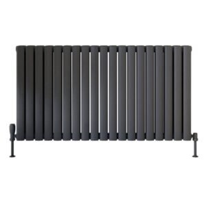 Scudo Apex 600 x 994mm Anthracite Horizontal Double Designer Radiator