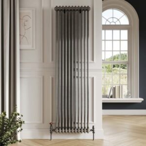 Scudo 2 Column 1800 x 328mm Raw Metal Vertical Designer Radiator