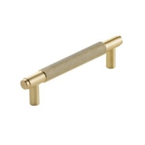Scudo Knurled Brushed Brass 160mm Handle 128mm Centres