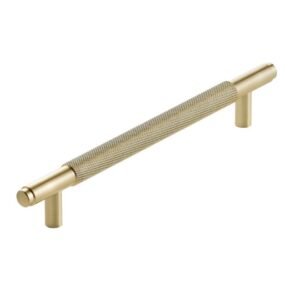 Scudo Knurled Brushed Brass 250mm Handle 192mm Centres