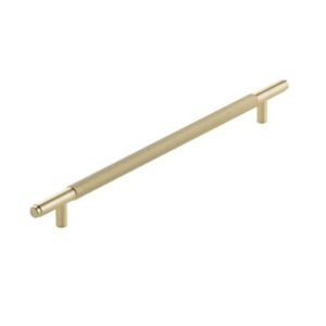 Scudo Knurled Brushed Brass 400mm Handle 320mm Centres