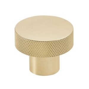 Scudo Knurled Brushed Brass Round Knob Handle