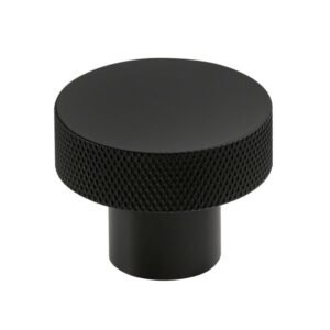 Scudo Knurled Black Round Knob Handle