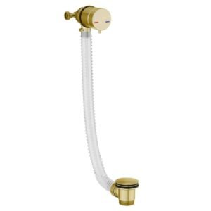 Scudo Brushed Brass Bath Overflow Filler With Built In Valve