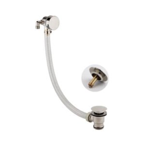 Scudo Brushed Nickel Round Bath Overflow Filler & Waste
