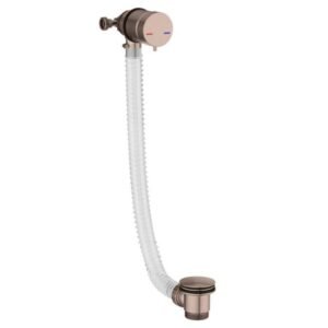 Scudo Brushed Bronze Bath Overflow Filler With Built In Valve