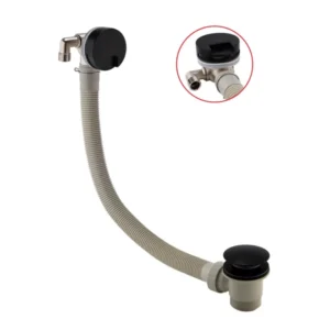 Scudo Matt Black Round Bath Filler & Overflow with Waste
